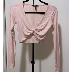 Forever 21 Ribbed Long Sleeve Crop Top